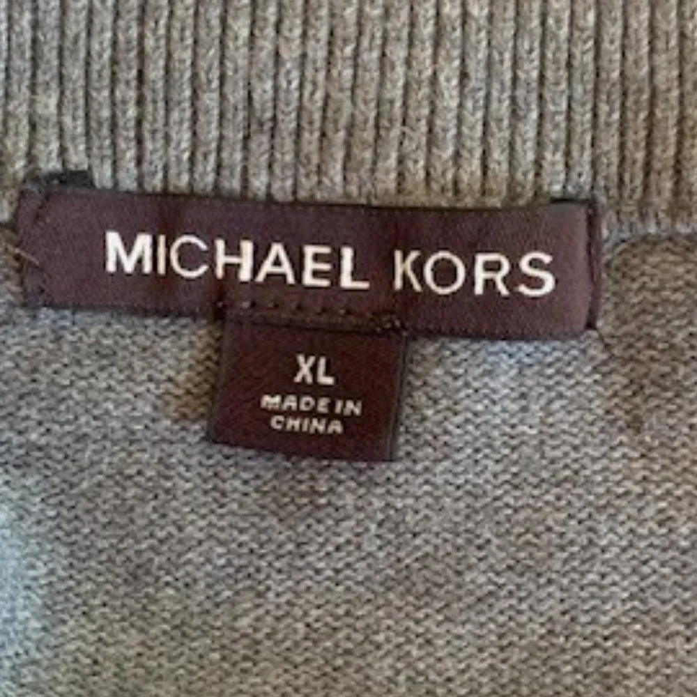 MICHAEL KORS Men's Full Zip Size XL Gray Dress Sweater - Picture 6 of 9